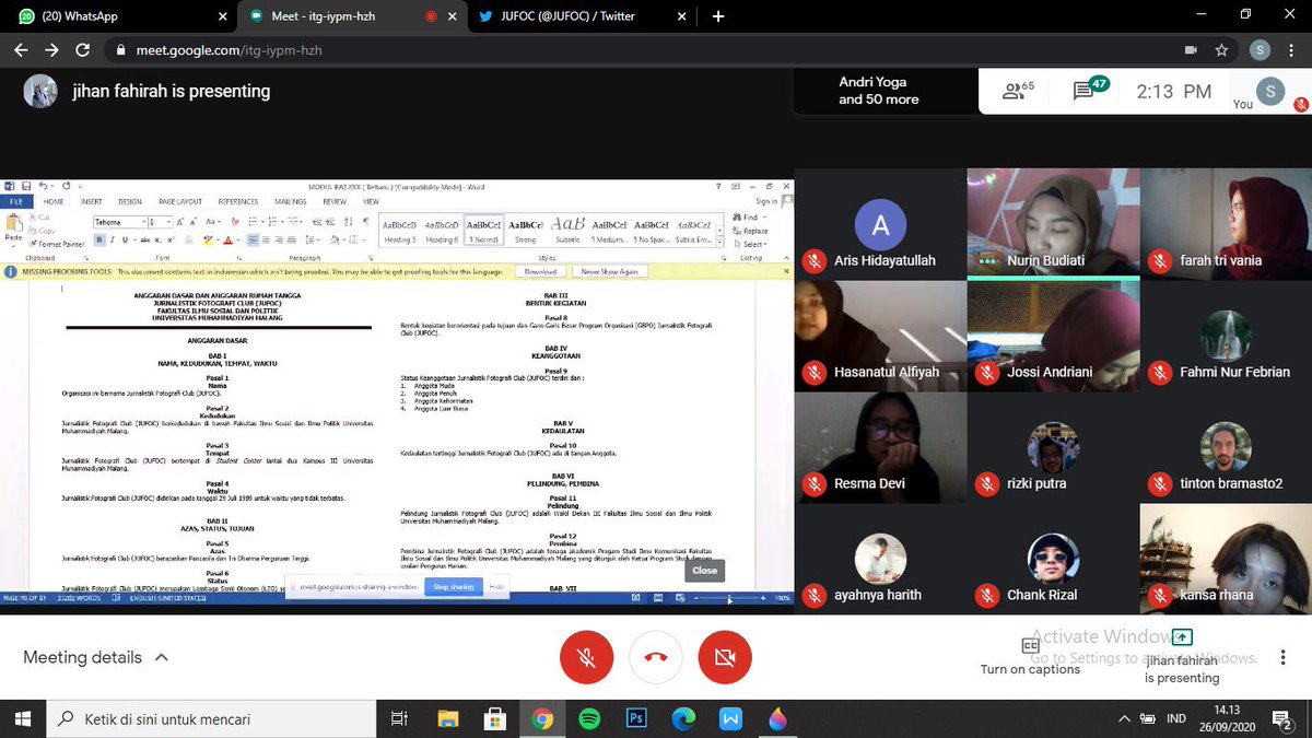 Pembahasan AD ART JUFOC