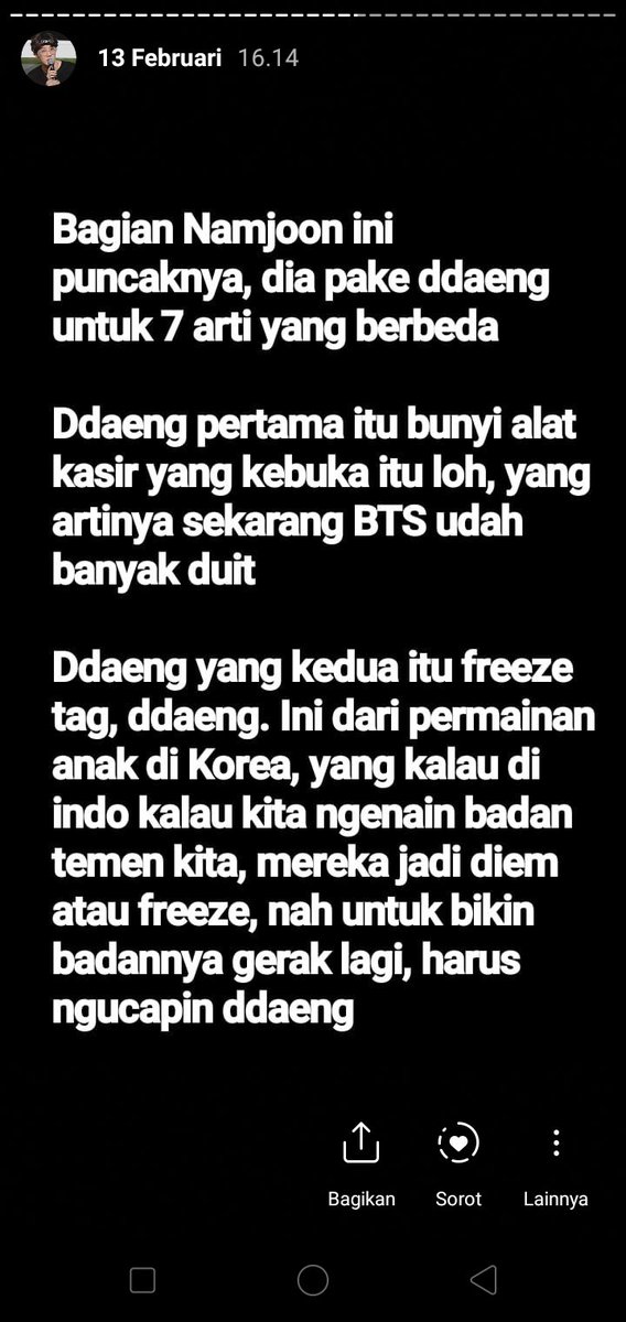 Apalagi Namjoon itu pinter, jadi worldplaynya luas banget. Inget di lagu ddaeng, Namjoon mainin 7 worldplay cuma dari kata ddaeng. Ini penjelasan gue ss aja dari highlight stories ig gue yaaa