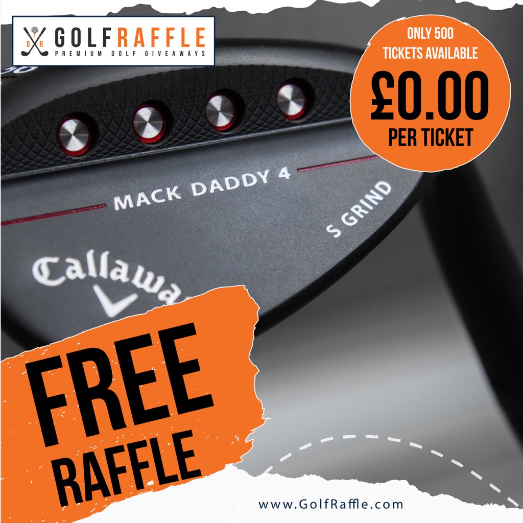 🤩 FREE RAFFLE 🤩 

Enter to win a FREE Callaway Mack Daddy Wedge. 

You can choose the loft ✔️ 

Head over to GolfRaffle.com and click Raffles.

Limited to 1 Ticket per customer. 

500 tickets available for this raffle. 

Good Luck 🍀 

#golfgiveaway #free #freegiveaway