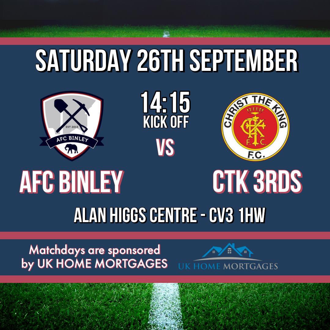 ⚽️💙Match Day💙⚽️

One fixture today for us, As the Firsts have no fixture. Reserve team at Home against <a href="/ctkfc1946/">Christ The King FC</a> .

Matchdays are sponsored by UK Home Mortgages

<a href="/GreavesEdwin/">Edwin Greaves</a> <a href="/parbz89/">Richard Parsons</a> <a href="/MrDaveWatkins/">Dave Watkins</a> #UTB
