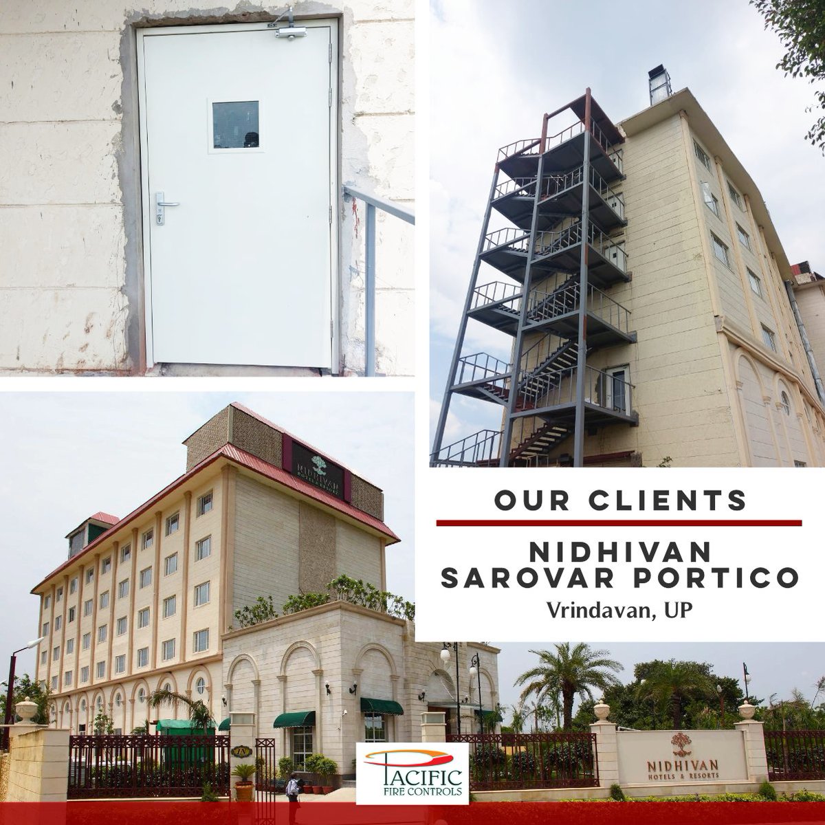 PacificFireCont's tweet photo. We are happy to share the work done for Nidhivan Sarovar Portico, a prestigious hotel located in Vrindavan, Uttar Pradesh. 

To enquire about installation of fire-rated doors, reach out to us by calling on +919711198105.

#PacificFireControls #FireRatedDoors #Manufacturer https://t.co/3Ep6n55UFE