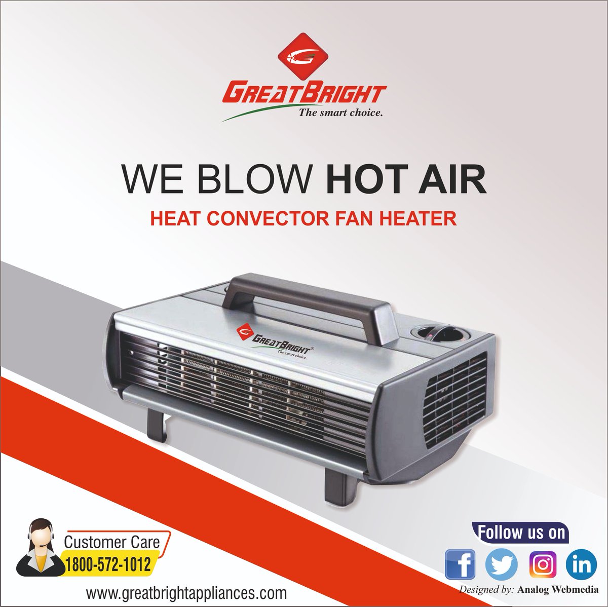bight_great's tweet photo. QUICK &amp; EASY HEAT ANYWHERE
👉🏻 A Silent Performer
👉🏻 Superior Heating Element
👉🏻 Maintains Desired room temperature
Call us for Order or any Query :- 9835900001

#GreatBright #IPL2020 #ElectricalAppliances #HomeAppliances #smartChoice #KitchenAppliances #Mixer   #HeatConvector https://t.co/qeWvxJjVbE