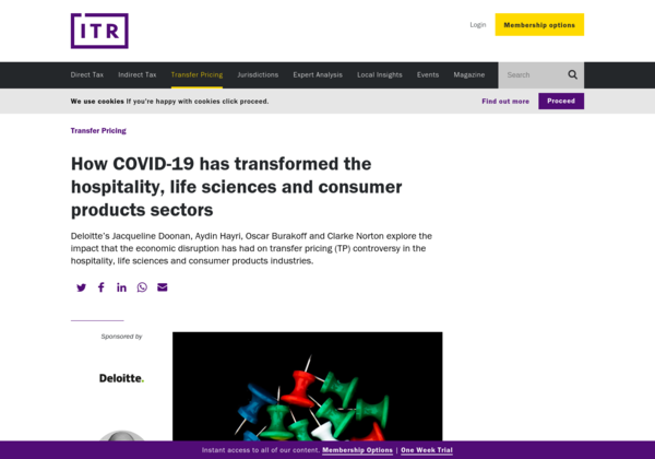 theTPguy's tweet photo. How COVID-19 has transformed the hospitality, life sciences and consumer products sectors  #TransferPricing #InternationalTax #TP https://t.co/ScnYBaYXcw https://t.co/J4rYjxJDqt