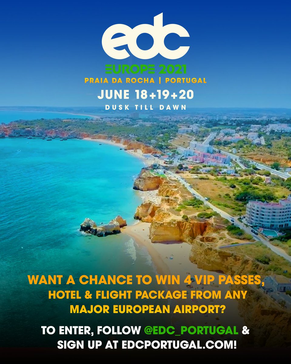 EDC UK (@edc_uk) on Twitter photo Your #EDCPortugal Holiday awaits! ๐โก๏ธ We're giving away the trip of a lifetime to 4 lucky winners!
Follow <a href="/EDC_Portugal/">EDC Portugal</a> + Sign Up for the Presale at edcportugal.com for a chance to win 4 VIP Passes, Accomodations, & Flights to our #25YearCelebration June 18+19+20, 2021 Your #EDCPortugal Holiday awaits! ๐โก๏ธ We're giving away the trip of a lifetime to 4 lucky winners!
Follow <a href="/EDC_Portugal/">EDC Portugal</a> + Sign Up for the Presale at edcportugal.com for a chance to win 4 VIP Passes, Accomodations, & Flights to our #25YearCelebration June 18+19+20, 2021