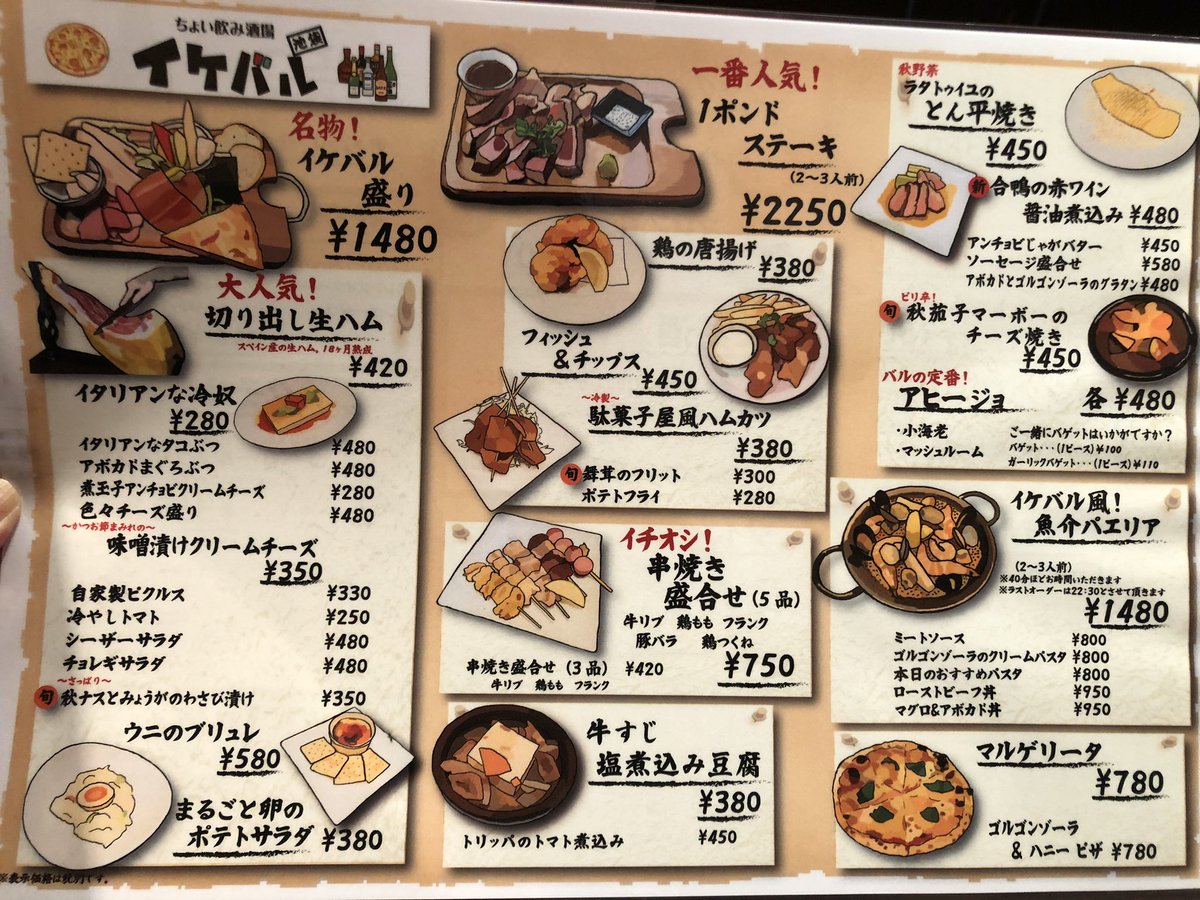 みー Salty 池袋イケバル 旧バルデリコ 小洒落たバルから居酒屋風味が加わった感じになっちゃったけど樽から注いでくれるスパークリングワインは安くて美味しいし 190円 生ハムはカウンターで切ってくれるし私が行った日のフロアの方きびきびして感じよく