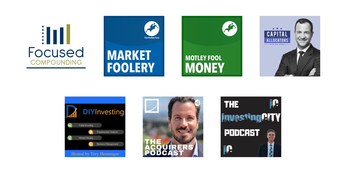 5/As your job involves many long hours of driving, you pass the time listening to podcasts.Recently, you stumbled across some very nice investing podcasts -- Focused Compounding, Market Foolery, Motley Fool Money, Capital Allocators, DIY Investing, The Acquirers, etc.