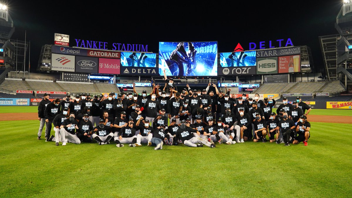 Marlins's tweet photo. The 2020 Miami Marlins. Playoff bound. https://t.co/l67CyY67FN