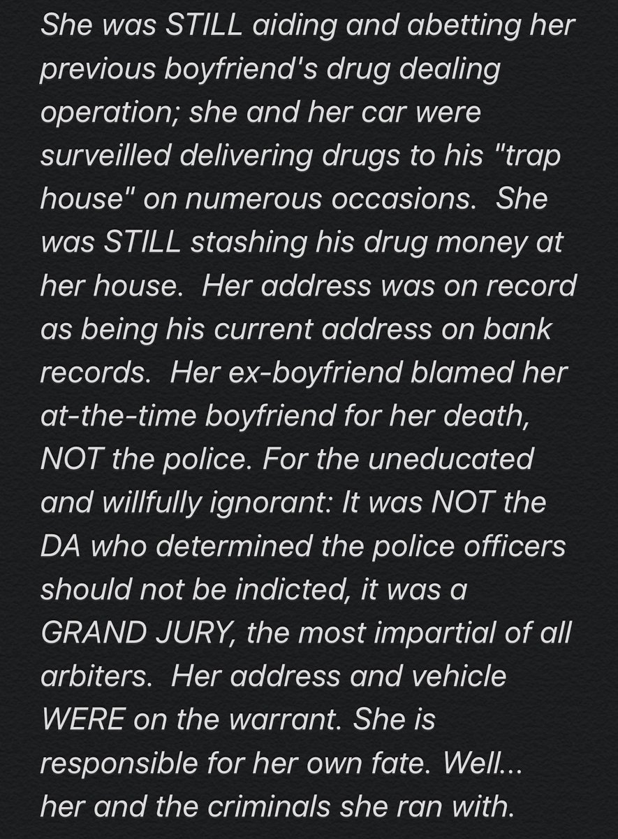 Here’s some more sorry not sorry truth about Breonna Taylor.  #BreonnaTaylor #BreonnaTaylorWasMurdered #BreonnaTaylorProtests #BLM #BlueLivesMatter #PoliceLivesMatter #LouisvilleProtest #denverprotests #SayHerName #Breonna #ThinBlueLine #police #racists