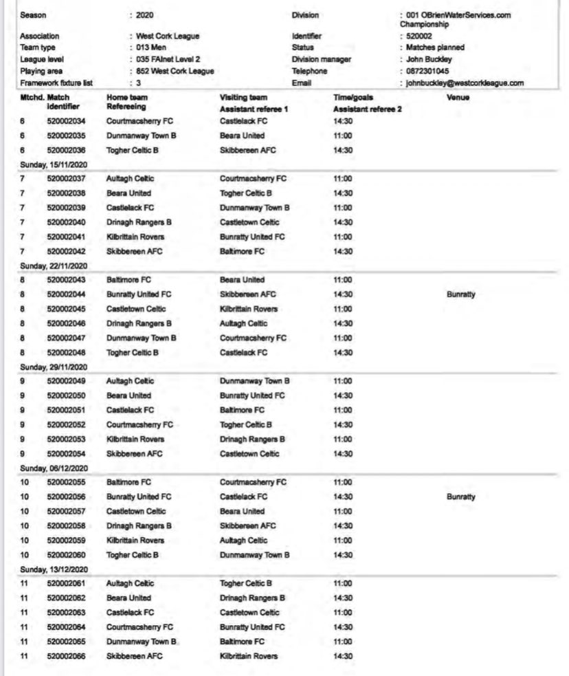 WCL Fixtures for 2020/21 New Season Starting 4th October  for the PremierHiSpecCars.com Premier Division &amp; OBrienWaterServices.com Championship 
#wcl