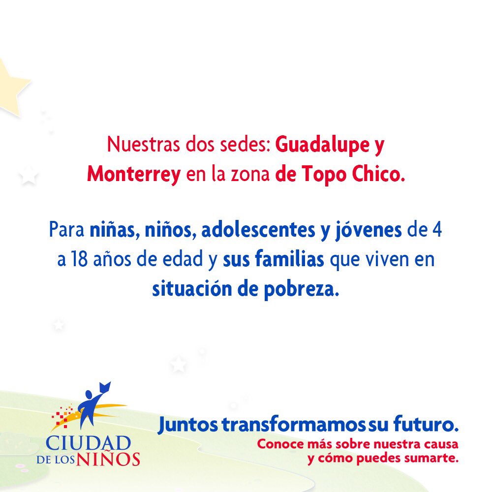 Es momento de tomar acciones que ayuden a combatir la inequidad social creando oportunidades para cambiar destinos. Estén pendientes, Uds también podrán ser la diferencia #JuntosTransformamosSuFuturo <a href="/CNM_Oficial/">Ciudad de los Niños</a>