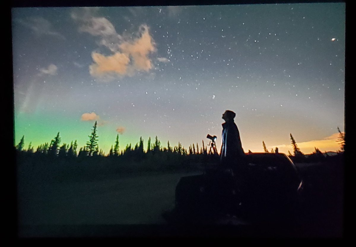 ratzlaff's tweet image. Shooting Aurora west of #yyc with @schnitmitt 
Aurora visible from West of Calgary this evening!
#backofcamera #citizensciencr
@TweetAurora  @AlbertaAurora