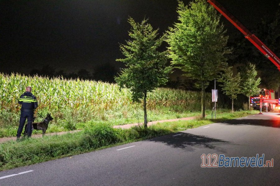 Grote zoektocht in maïsveld #Terschuur na melding van overval. 112Barneveld.