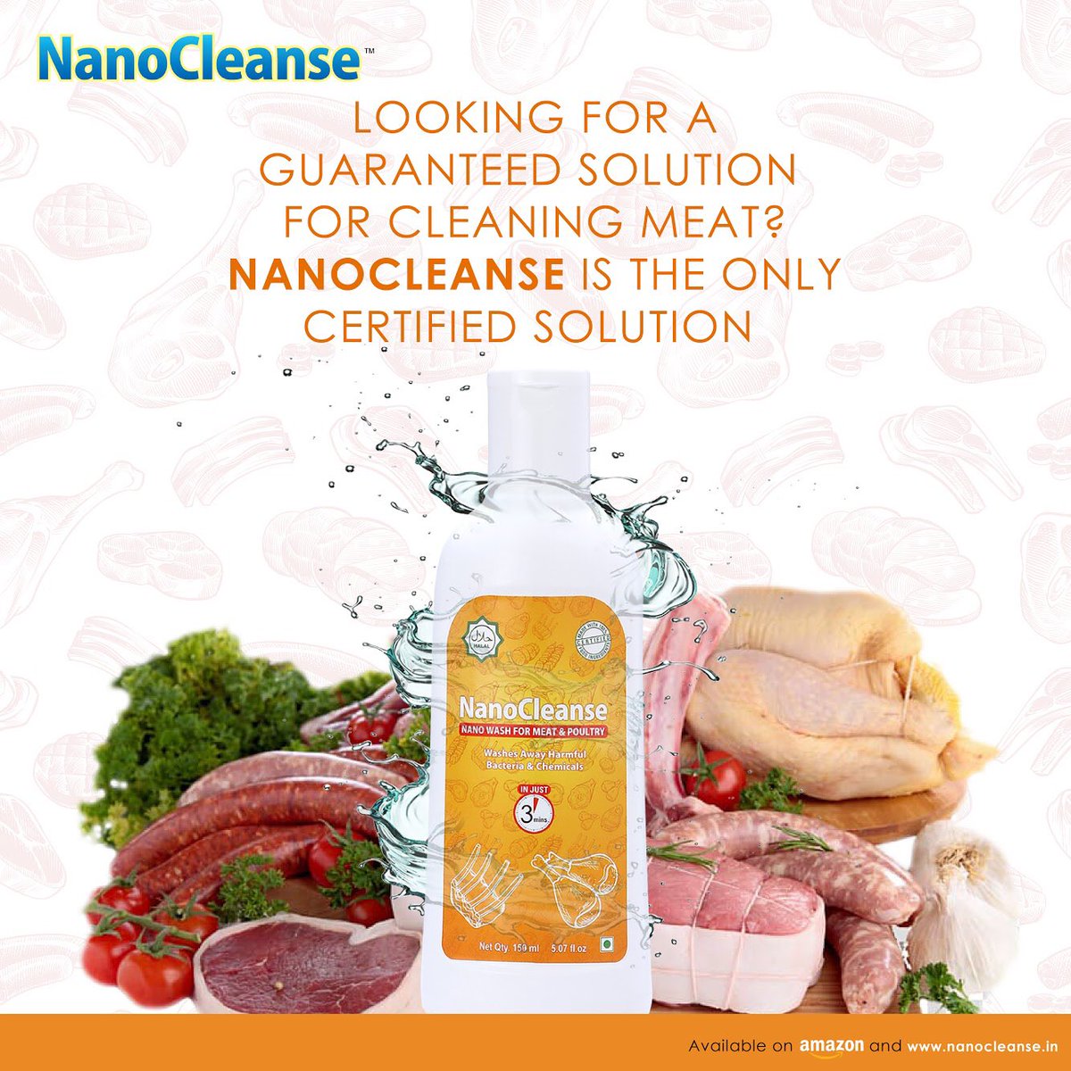 Nano_Cleanse's tweet photo. India's first ever guaranteed cleaning solution for all types of raw meat and poultry now just a click away. Visit https://t.co/j9tCZbVuNU to get a bottle of the Nanocleanse today! #cleanwithnanocleanse #healthyfood #vegetablewash #fruitwash #recipes #organicfoods #foodsafety https://t.co/OAnGRasBpc