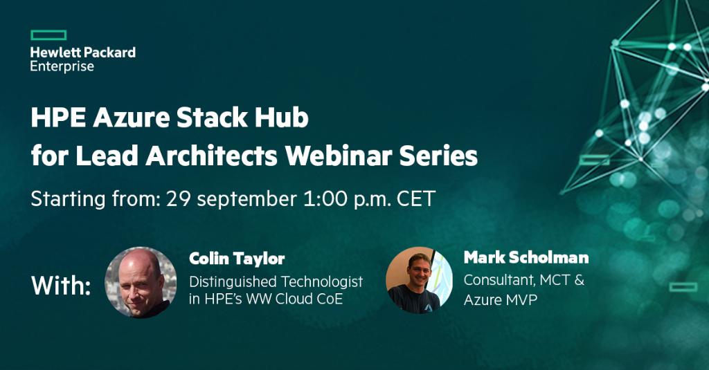 Curious about all the benefits and possibilities of Microsoft Azure Stack Hub? On a high level, we'll teach you how to deploy, manage and control resources in Azure and Azure Stack Hub. Click the link to see the full agenda and to register now! hpe.to/6011GxdIf