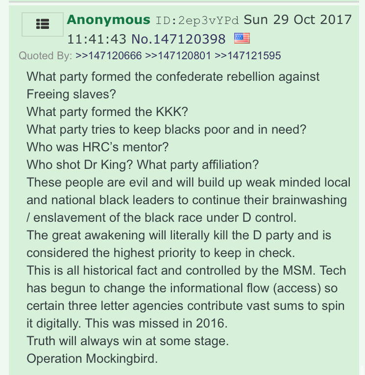 But there's stronger evidence that Q made these posts: not only did he incorporate Drop A into Drop 6, but he incorporated the *other* drops from this thread into various drops between 7 and 13.For instance, compare Drop B to Drop 9. Notice how "great awakening" is used: