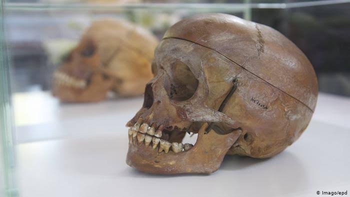 The Herero and Nama genocide was the first genocide of the 20th century, waged by the German Empire against the Ovaherero, the Nama, and the San in German South West Africa (now Namibia). The Germans killed the people and also took their skulls for display in House of Berlin.