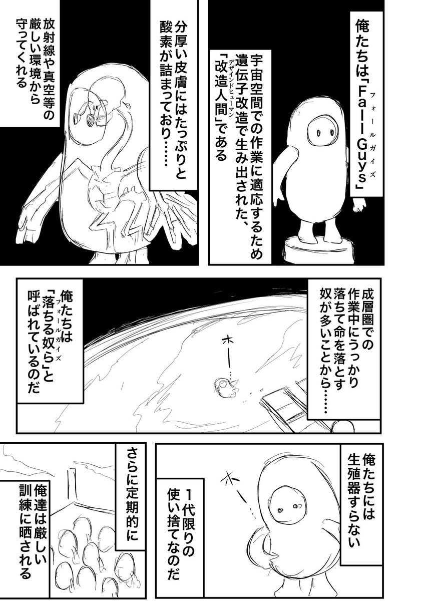 Fall Guysの中身から見る、裏設定妄想マンガ。 