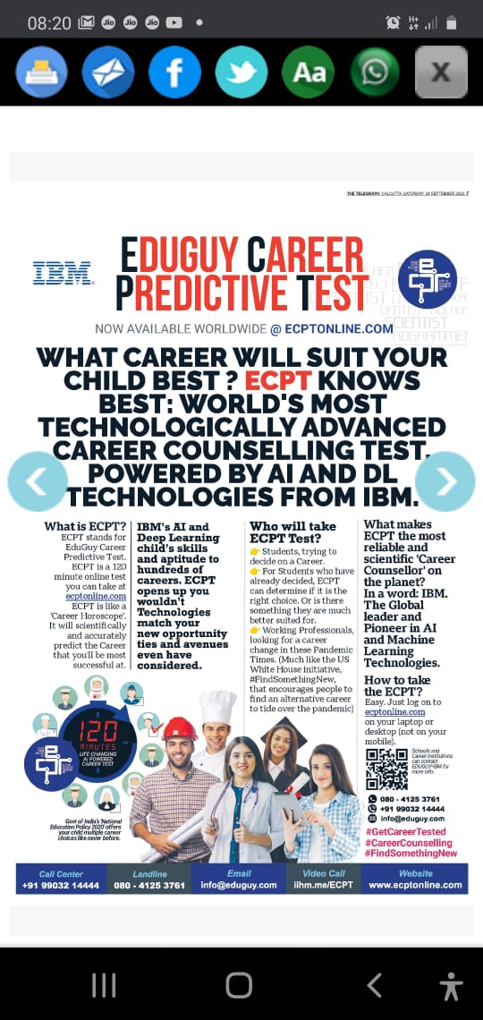 AryasaritaJpr's tweet image. Let #ECPT guide you to your “Best-Fit” career path with our AI-driven counselling that analysis your skillsets accurately and offers a program that is tailor-made to match your interests.
For more information visit - ecptonline.com

#EduGuyCareerPredictiveTest