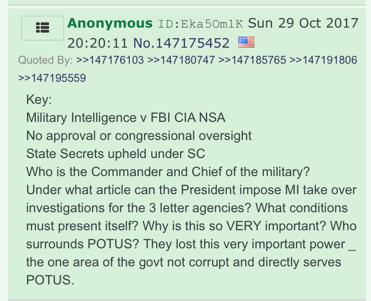 It's actually in slightly modified form ("State Secrets upheld under SC"), but it's there.You'll also notice "who surrounds POTUS?" (Refer to "Why is POTUS surrounded by generals?" in Drop A.)Note also Q's habit of using an underscore in a place that's just... not appropriate