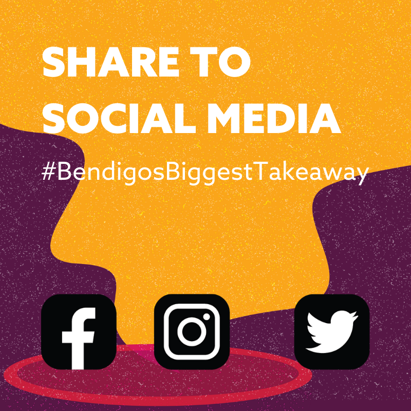 Don't forget to share your Bendigo's Biggest Takeaway photos with us by tagging <a href="/BgoFoodshare/">Bendigo Foodshare</a> and using the hashtag #bendigosbiggesttakeaway!
