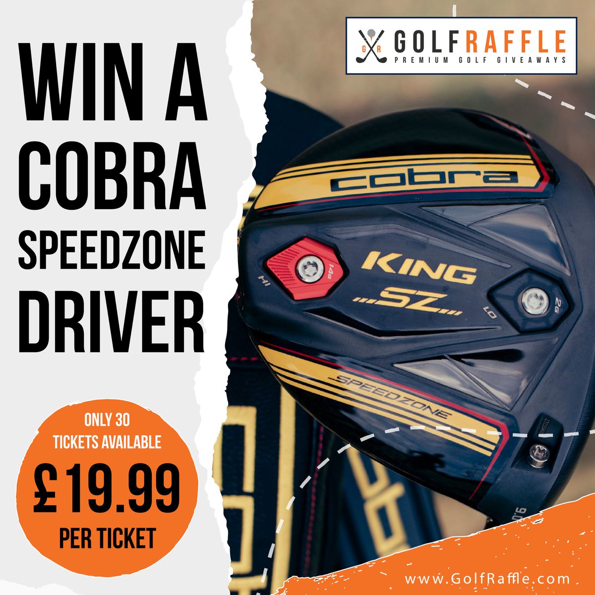 To launch the new site GolfRaffle.com, here’s our first raffle and it’s for the big dog! 

The Cobra Xtreme Driver 🐍 

Get this for only £19.99 👏🏼 Only 30 tickets available so 30/1 chance! 

When all tickets are sold, you will be notified when the live draw will be!