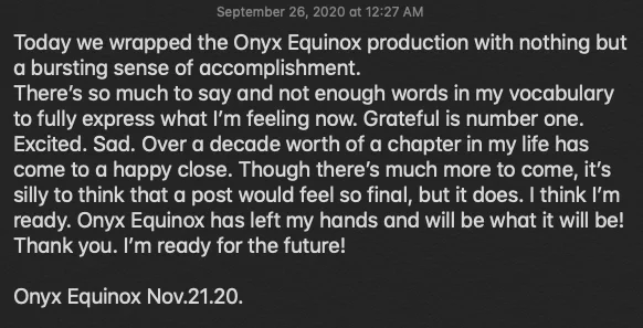 thank you!

#OnyxEquinox 11.21.20. 