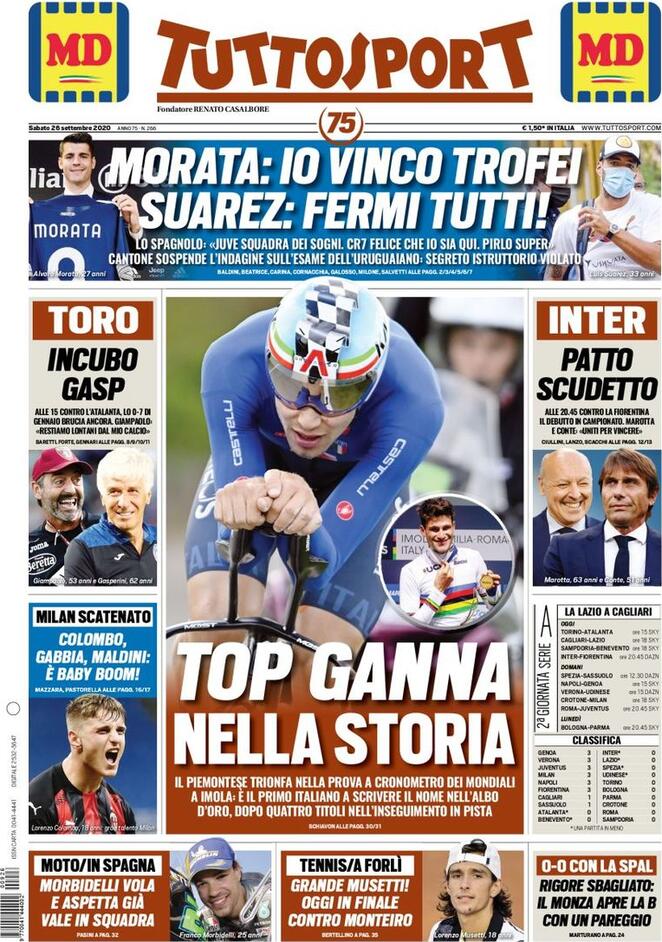 La prima pagina di oggi di #Tuttosport ⬇️