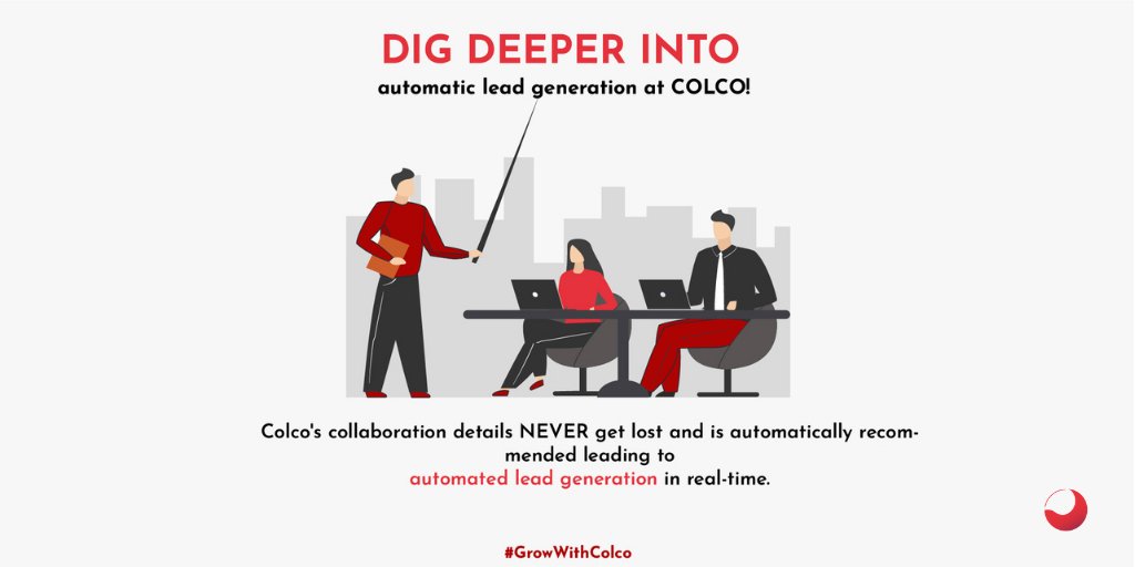 ColcoApp's tweet photo. In marketing, leads and their generation are the initiation of consumer interest or enquiry into products or services of a business. But did you know that Colco provides automatic lead generation? Join us today to #GrowWithColco!
#Collaboration #Colco #skilled #professional https://t.co/6VjZyWkT00