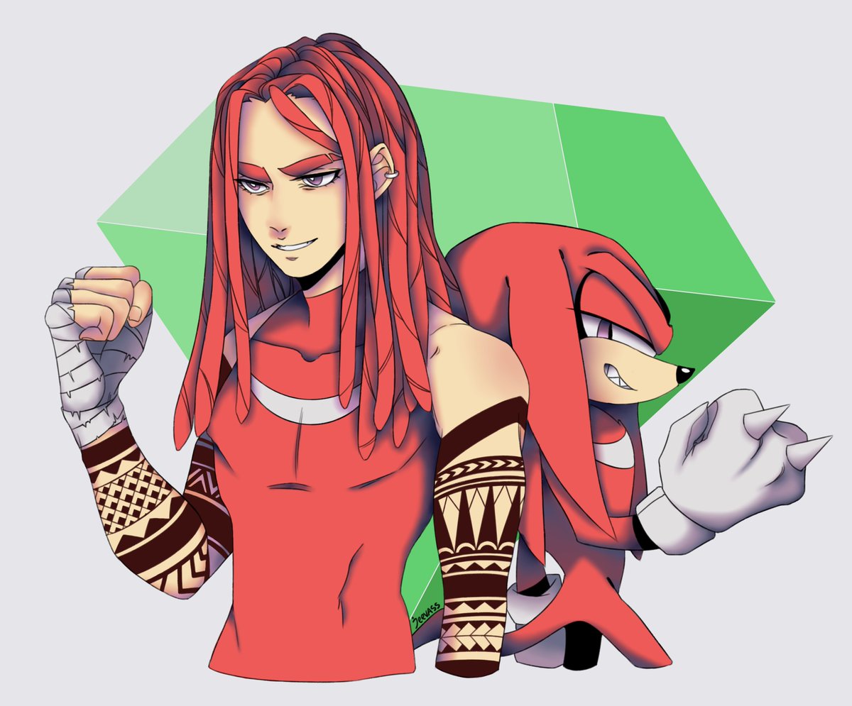 I finally got a chance to create my own version of human!knuckles commissio...