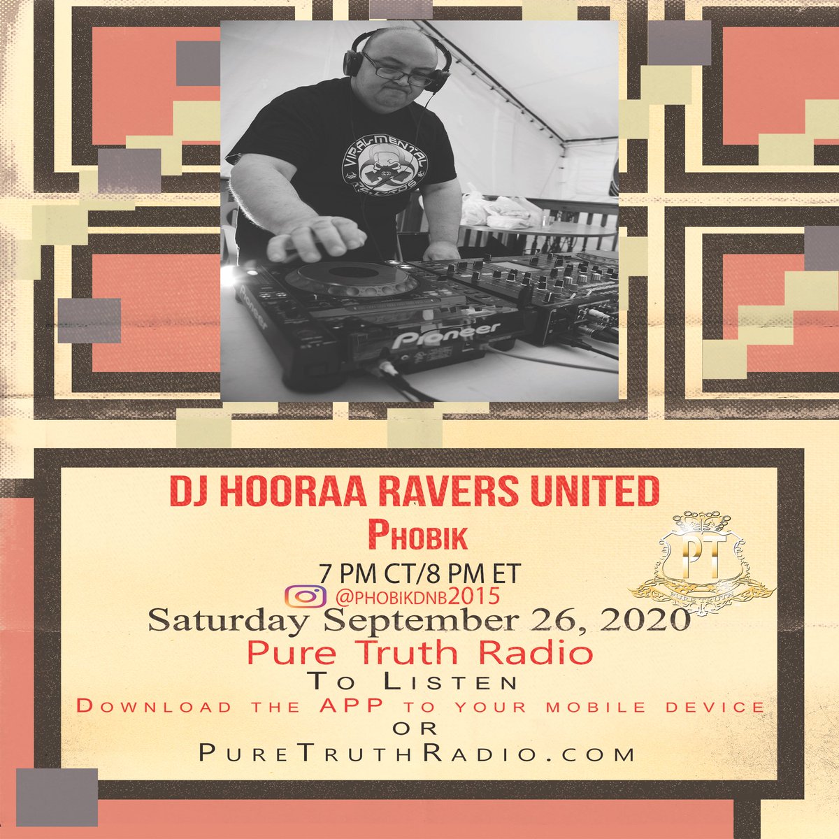 Pure Truth DJ Hooraa Raver’s United with guest Phobik Pure Truth LLC  We The Hottest #puretruthllc #German #milwaukee #radio #djhooraa #raversunited  #techno #dubstep #dj #producer #networking #branding #music #dance #clubbing #wethehottest #cajokai #hiphop #rap #phobik