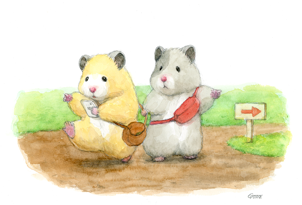 「「こっちですよ」 」|GOTTE🐹HamsterPainterのイラスト