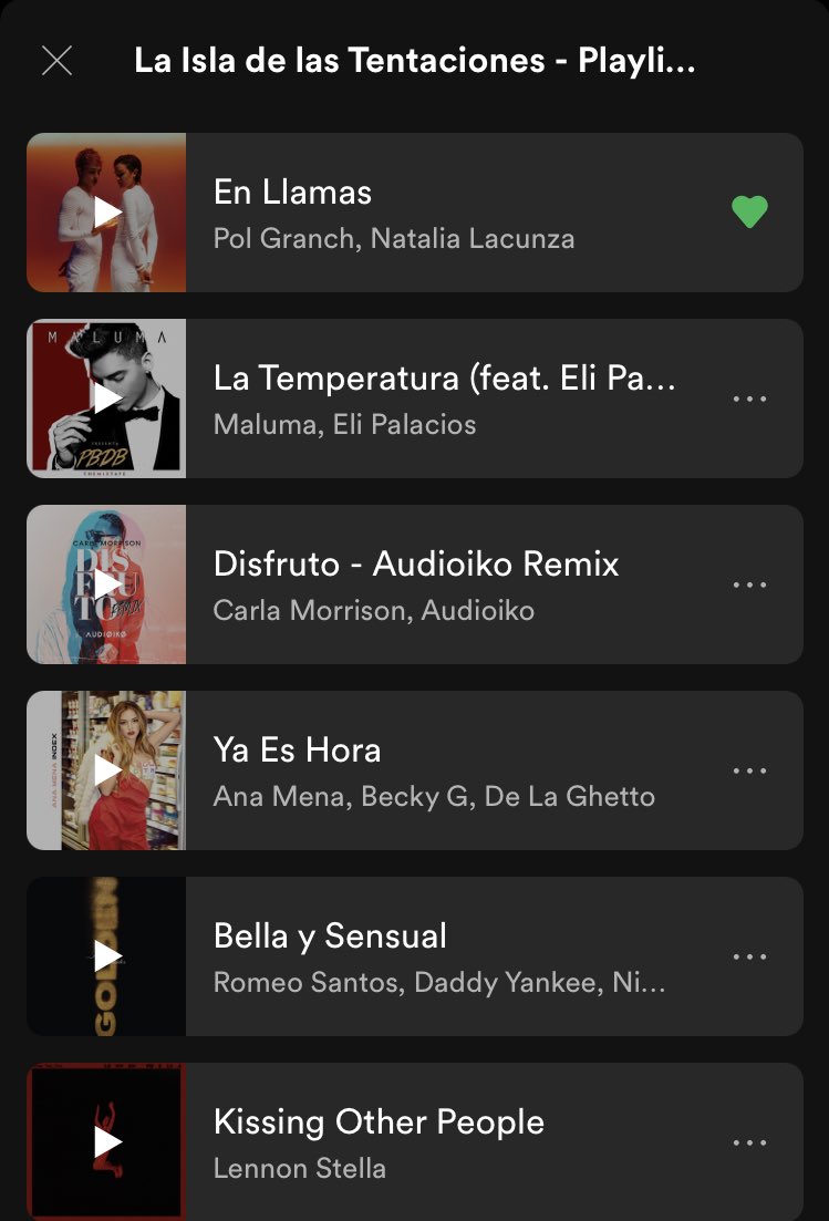 NLacunzaCFO's tweet photo. 🎶 “En llamas” entró a la playlist oficial del programa “La Isla de las Tentaciones”. 
🖇: https://t.co/8gkOGN4unk https://t.co/3d3Ny4A4ca