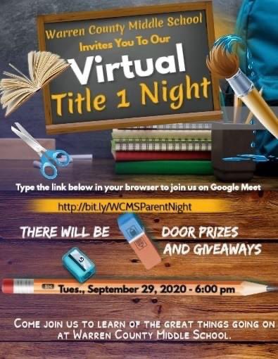 drcwcms's tweet photo. Title 1 Parent Night!!!! Tuesday, Sept 29th at 6pm @wcmiddlenc @wcncschools wcncschools https://t.co/dTE4lyzVHY