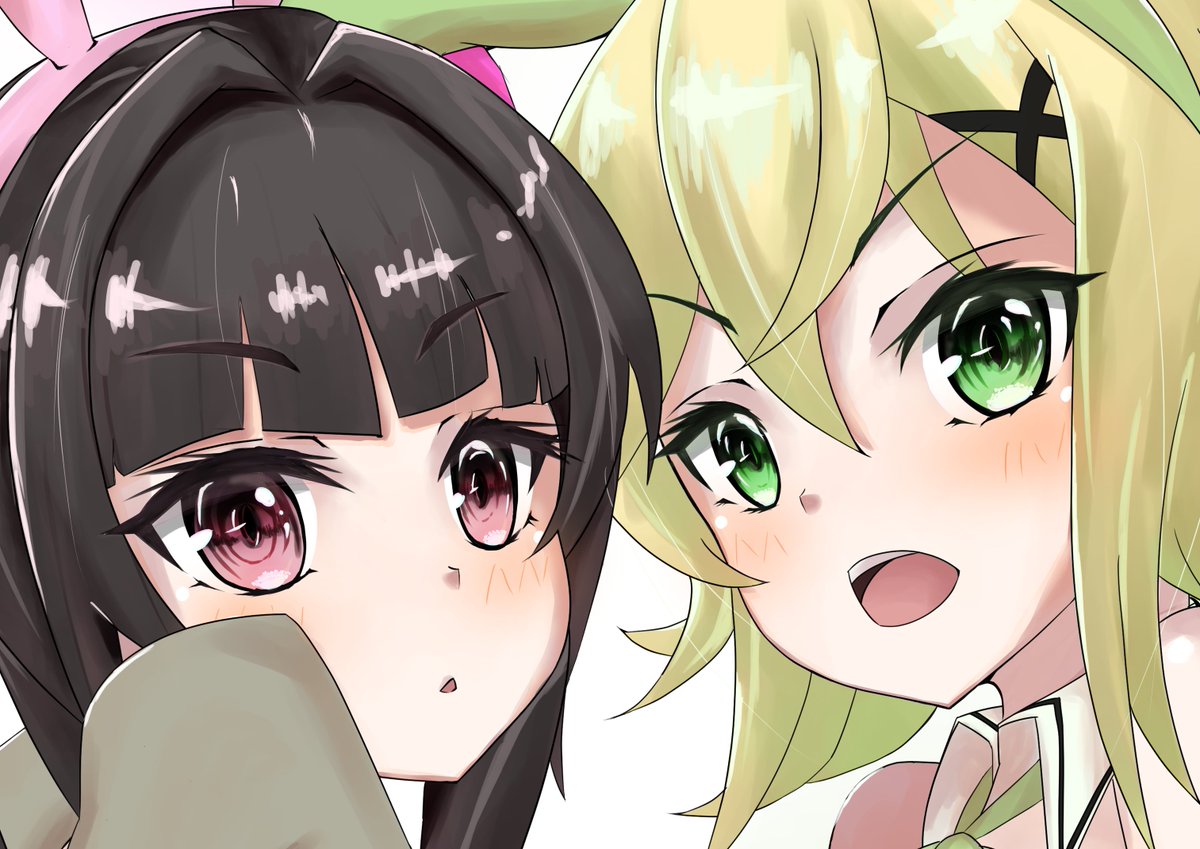 切歌ちゃんと調ちゃんのイラスト完成ー 新しい塗り方に挑戦したからめちゃ時間かか 栖来 すずめのイラスト