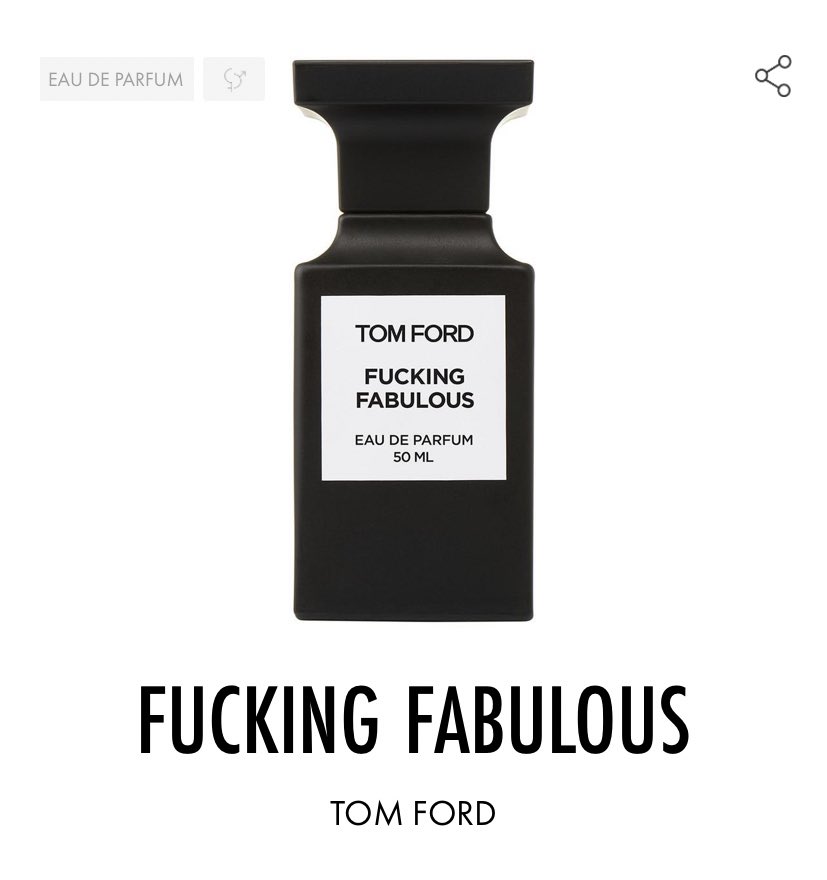 F*cking Fabulous, Tom ford. « C’est indéniablement le nom le plus simple pour un si beau parfum, pourquoi le rendre compliqué ? »Composition originale, masculin. Le parfum parfait pour un black tie.