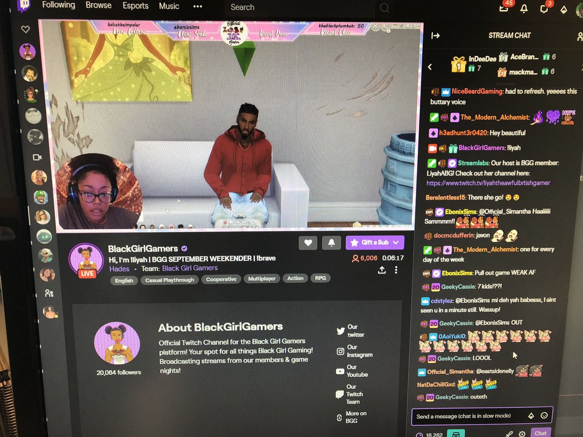 alchemy_zip's tweet image. Woop woop @LiyahABG up on the @blackgirlgamers channel!
It’s Simming time! #BGGWkndr