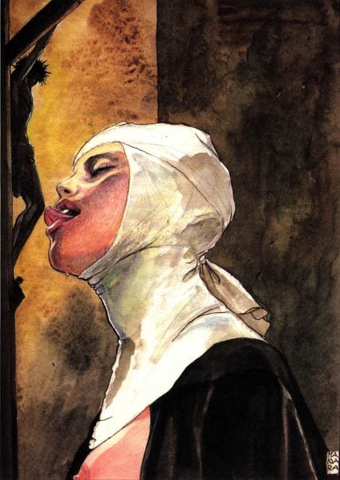 Agnes Blannbekin (1244-1315) was an Austrian nun & mystic who had erotic visions. In one, she felt the foreskin of Jesus in her mouth. “And behold, soon she felt with the greatest sweetness on her tongue a little piece of skin alike the skin in an egg, which she swallowed.”