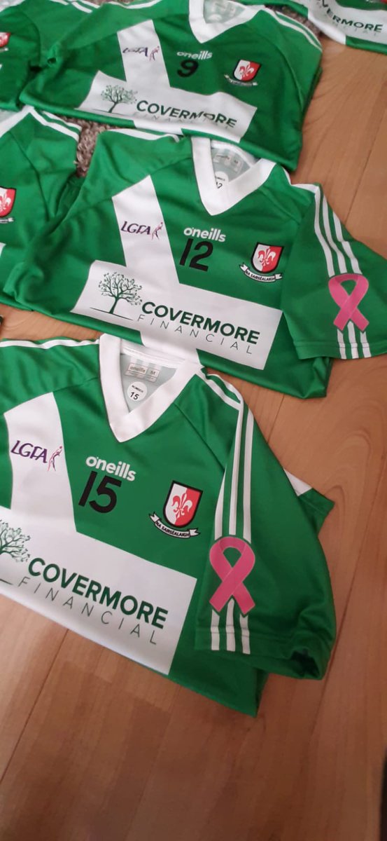 SashGAA's tweet photo. It's Senior Ladies County Final day 💚🤍 
Thanks to Nigel MConnell of Covermore Financial who sponsored their new jerseys
The very best of luck to our ladies as they take on Eadestown at 3:30pm.
There will be one very special lady looking down on the girls today 💖 @KildareLGFA1 https://t.co/zDgECYXqiu