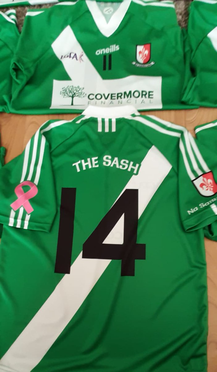 SashGAA's tweet photo. It's Senior Ladies County Final day 💚🤍 
Thanks to Nigel MConnell of Covermore Financial who sponsored their new jerseys
The very best of luck to our ladies as they take on Eadestown at 3:30pm.
There will be one very special lady looking down on the girls today 💖 @KildareLGFA1 https://t.co/zDgECYXqiu