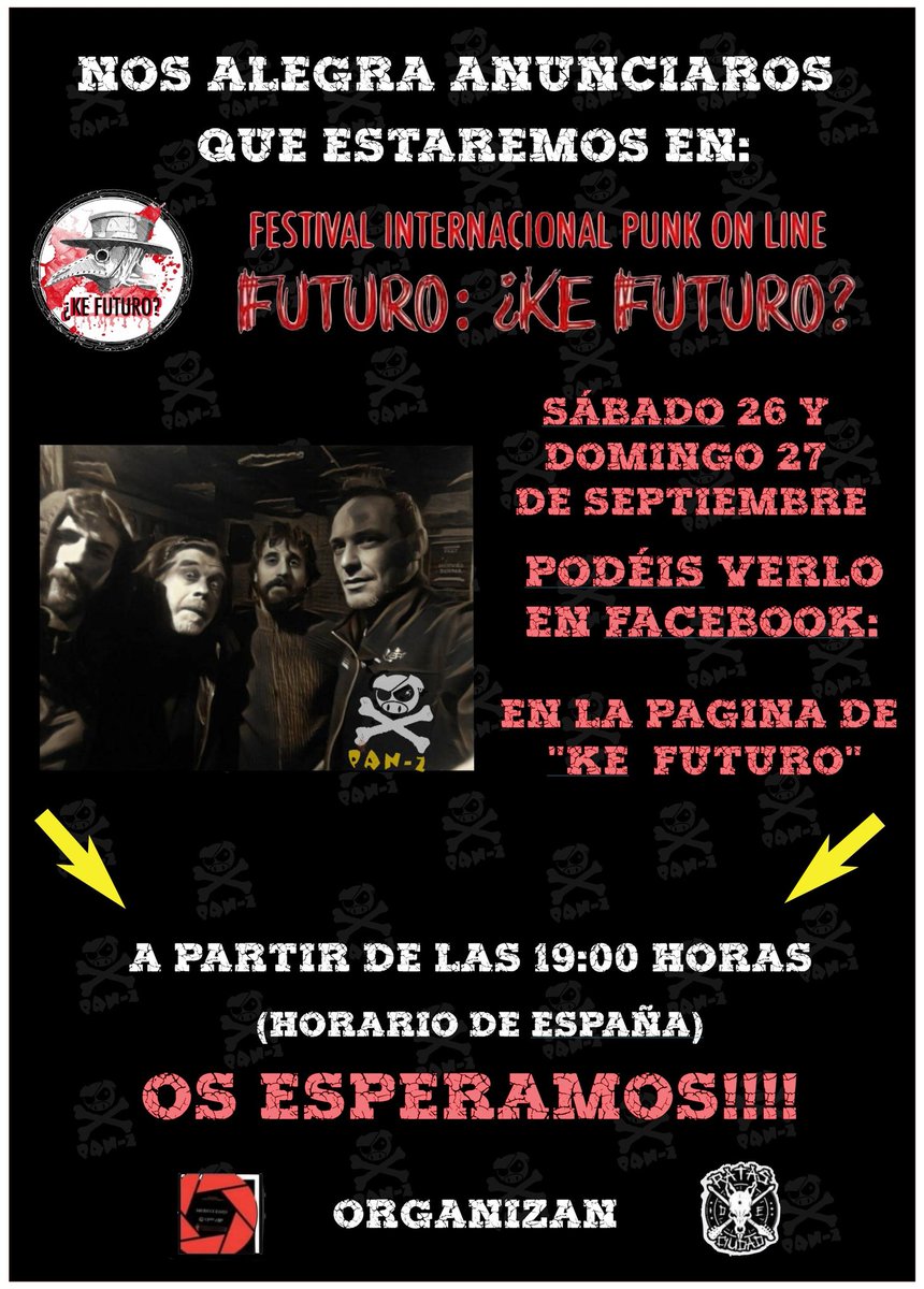 No os lo podéis perder!!!! Tremendas bandas las que van a actuar... dos días de actuaciones buenísimas y sin moverte de tu casa ... 
Nosotros estaremos el domingo...pero no os podéis perder el resto de actuaciones por qué lo vais a gozar!!!! 
Vamoooooooooos!!!!!! 🤘🤘🤘🤘