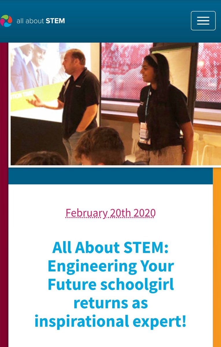 When I returned to work I became a  @STEMAmbassadors with my first  @allaboutstem volunteering activity being one that I attended when I was in school! I've since clocked up many hours volunteering and I am now a mentor for  @TheGirlsNet and  @Stemettes Associates programme 