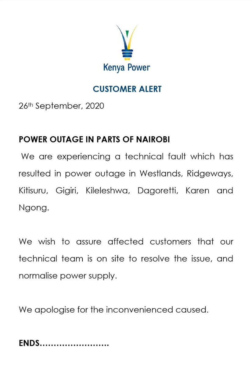 Kenya Power On Twitter