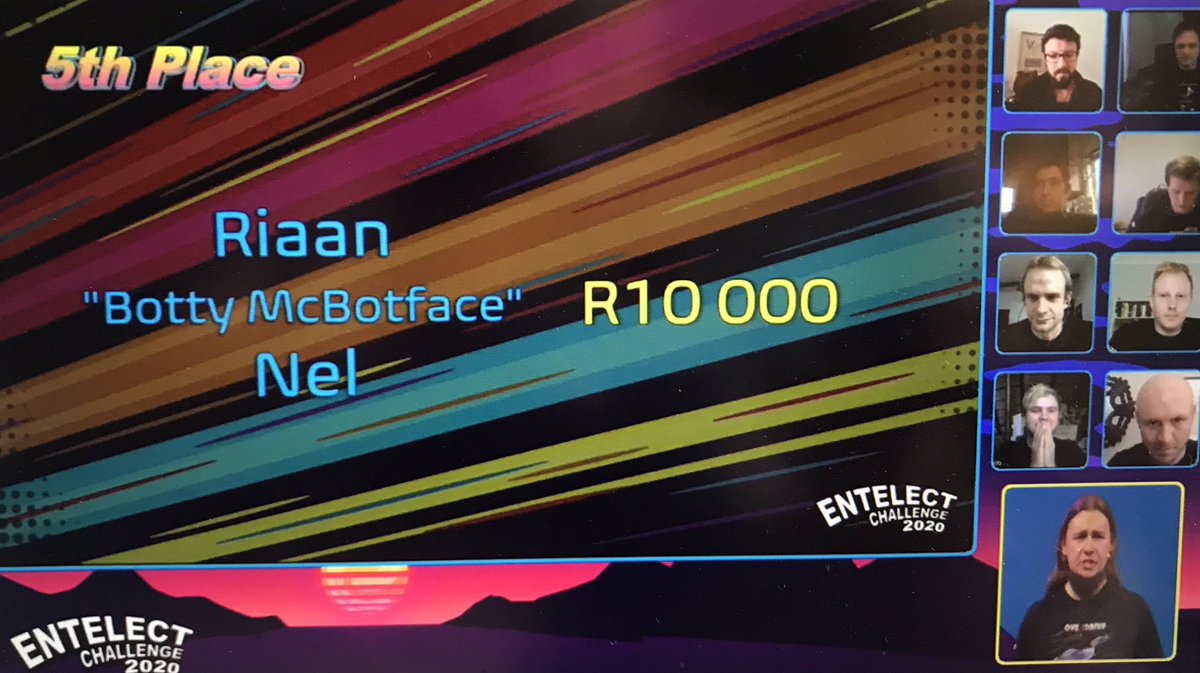 The 5th place winner walking away with R10 000 at this year’s #EntelectChallenge finals <a href="/ComicConAfrica/">Comic Con Africa</a>!