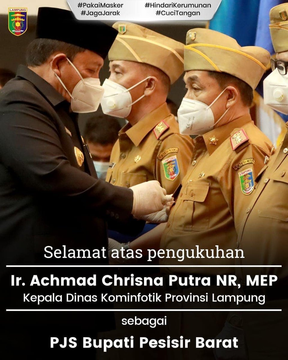 Selamat mengemban tugas sebagai PJS Bupati <a href="/PesisirBarat_/">Info Pesisir Barat</a> pak <a href="/achrisnaputra/">Achmad Chrisna Putra</a> .
#PesisirBarat #Lampung