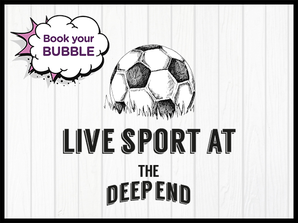DeepEndMedway's tweet photo. Double whammy today and tomorrow the Premiership will be live streamed from the Deep End. 

It's super easy to book your bubble of housemates or friends and enjoy the games here on a big screen. Contact hello@gksu.co.uk to get going!

We begin at 12pm see you then!⚽ https://t.co/bRNd0Vdxhn