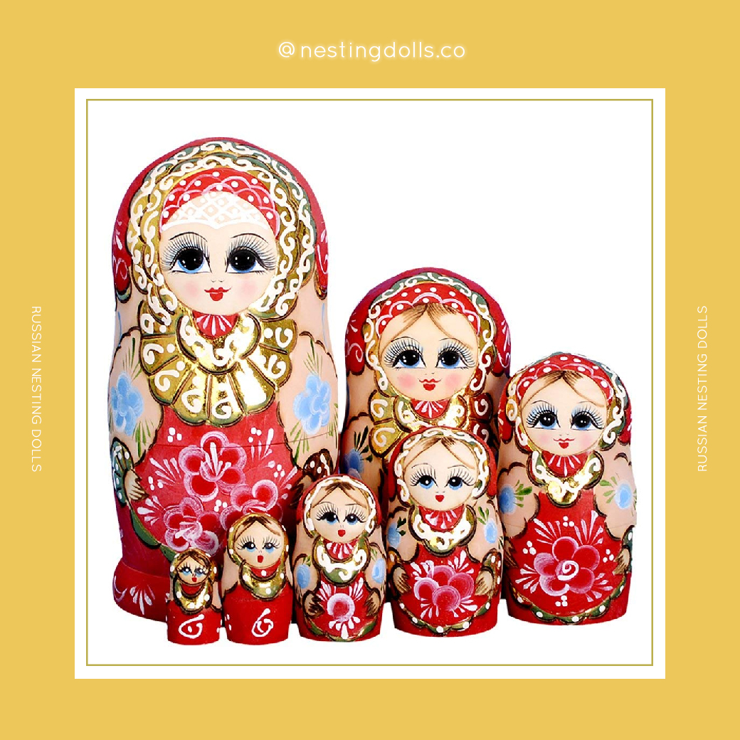 Wedding Matryoshka Nesting Dolls 7 Pieces NOW ON SALE ONLY $58.99 (U.P $117.99)⠀⠀ Shop now: nestingdolls.co/collections/ma…