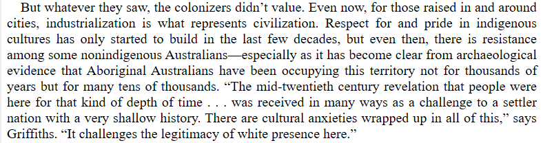 For those raised in and around cities, industrialization is what represents civilization.  #Saini