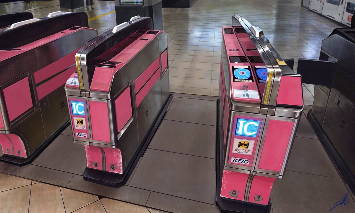 「改札を描きました！」…ってこれ絵なの？次元が違うｗｗ