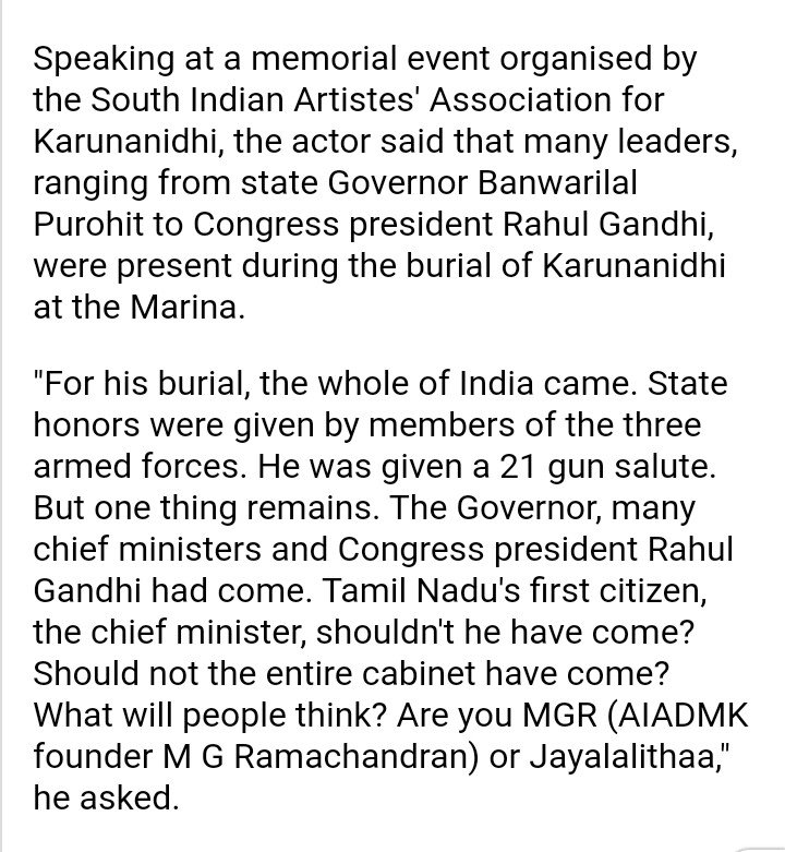 Rajini was the only one who attended Karunanithi's memorial and scammed Eps, Ops.Rajini was the one to visit Vjkanth whn he was ill.Where were ur heroes then?Sleeping?Shut ur holes ungrateful, biased, revolting scums, u pathetic excuse of a human beings