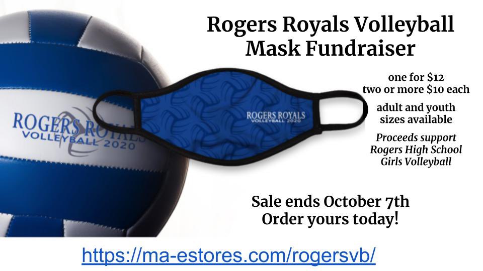 If you’d like to get a RHS Volleyball mask, here’s the place to do it and help support our RHS Girls Volleyball!!

ma-estores.com/rogersvb/